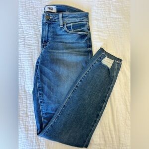 Paige Verdugo Ankle Blue Denim Distressed Jeans 30x27